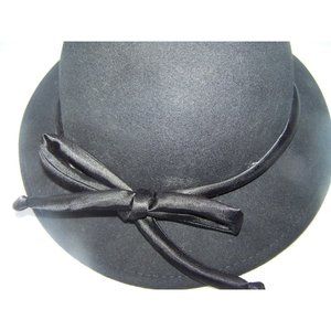Liz Claiborne Vintage Hat Black Wool Ladies  Tie Brim
